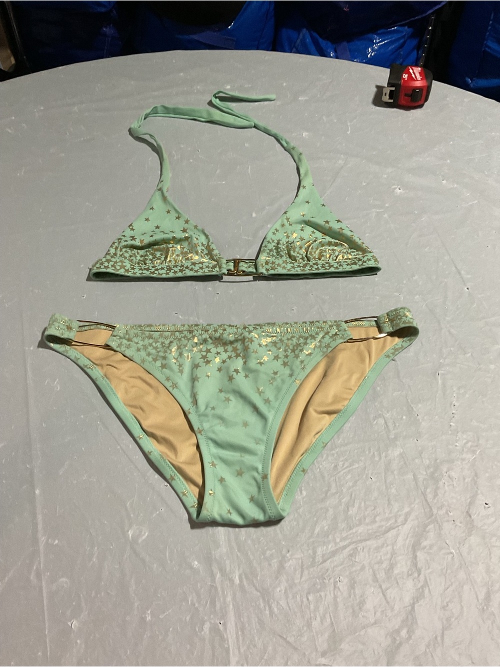 Mint Green Star-Print Bikini Set
